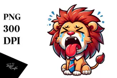Despairing Lion with Bow Tie PNG Product Image 1