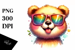 Cute Bear Sunglasses Tongue Out Clipart Product Image 3