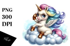 Cute Baby Unicorn Posing as Johnu Bravo | Clipart Product Image 3