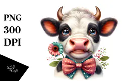 Expressive Cow with Contempt, Transparent PNG Product Image 1