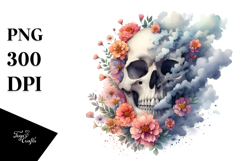 Skull Made of Spring Flowers PNG Product Image 1