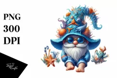 Vibrant Summer Gnome Azurre Accents Clipart Product Image 3
