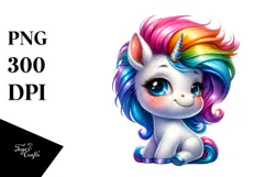 Adorable Posing Unicorn, Transparent PNG Product Image 1