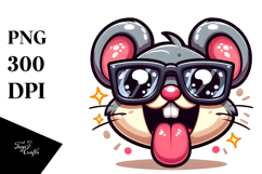 Pure Joy Mouse with Oversized Sunglasses, PNG Product Image 1