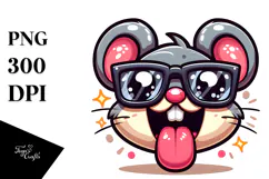 Pure Joy Mouse with Oversized Sunglasses, PNG Product Image 1