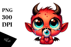 Vibrant Funny Little Demon PNG Product Image 1