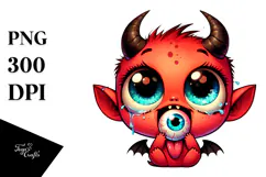 Vibrant Funny Little Demon PNG Product Image 1