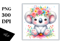 Koala Flower Crown Pastel Clipart Product Image 1