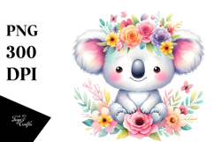 Koala Vibrant Flower Crown Clipart Product Image 1