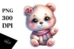 Cute Baby Bear with Big Eyes, PNG Product Image 1