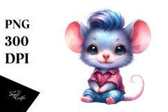 Cute Sitting Mouse, Transparent PNG Product Image 1