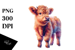 Colorful Highland Cow with Louisiana Bayou PNG Product Image 1