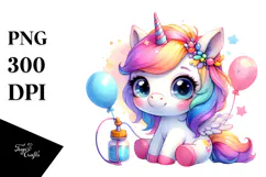 Cute Baby Unicorn Pumpkin Clipart Product Image 1