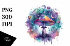 Colorful Watercolor Splashes, Vibrant Moon | Clipart Product Image 3