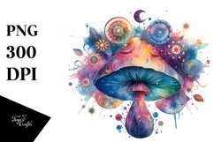 Colorful Watercolor Splashes, Vibrant Moon | Clipart Product Image 1