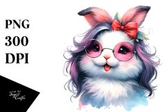 Cute Diva Smile Bunny | Sublimation Clipart Product Image 3