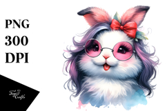 Cute Diva Smile Bunny | Sublimation Clipart Product Image 1