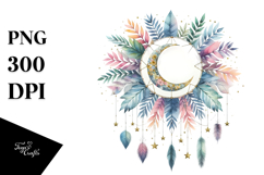 Vibrant Boho Moon Foliage Stars | Sublimation | Clipart Product Image 1