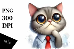 Expressive Big Eyes Caricature | Sublimation Clipart Product Image 3
