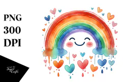 Colorful Rainbow with Hearts, Transparent PNG Product Image 1