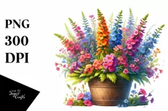 Vibrant Colorful Lobelia | Sublimation | Clipart Product Image 1