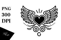 Simple Heart with Wings, High-Res PNG Product Image 1
