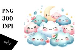 Colorful Cute Cloud PNG Product Image 1