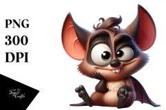 Bat with Goofy Winking Eye, Trending PNG Product Image 1