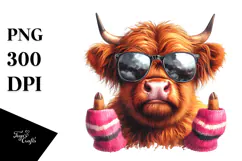 Highland Cow with Angry Face PNG Product Image 1