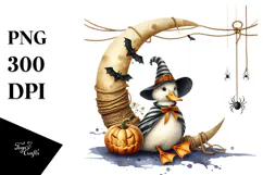 Halloween Duck on Moon, High-Res PNG Product Image 1