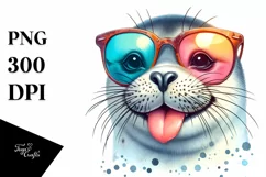 Funny Seal Sunglasses Tongue Clipart Product Image 3