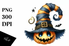 Funny Halloween Hat Watercolor | Sublimation Clipart Product Image 3