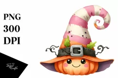 Funny Halloween Hat Watercolor | Sublimation Clipart Product Image 1