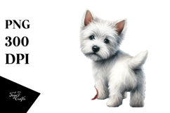 West Highland White Terrier with Christmas Decorations, PNG Product Image 1