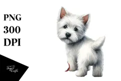 West Highland White Terrier with Christmas Decorations, PNG Product Image 1