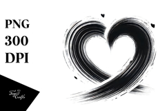 Heart with Paintbrush Style, Elegant PNG Product Image 1
