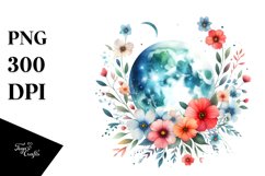 Wimsical Moon Flowers | Sublimation | Clipart Product Image 3