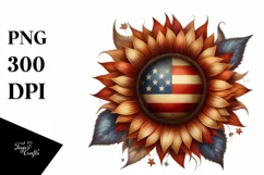 Vintage Sunflower USA Flag Clipart Product Image 3