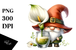 Cute GNOME with Calla Lily PNG Product Image 1