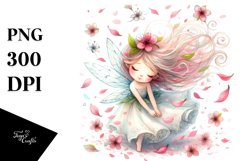 Small Cute Fairy Tumbling Spring Petals Whimsical Clipart Product Image 3