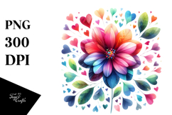 Watercolor Washed Flower PNG Product Image 1