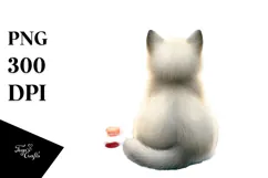 Cat with Christmas Decorations, PNG Product Image 1