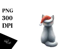Cat with Christmas Decorations, PNG Product Image 1