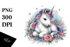 Baby Unicorn,Watercolor PNG Product Image 1