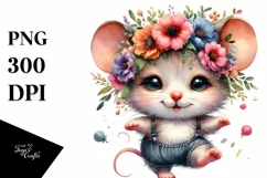 Vibrant Mouse in Watercolor, High-Res PNG Product Image 3
