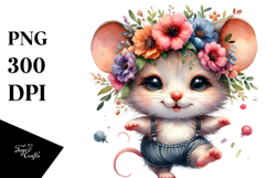 Vibrant Mouse in Watercolor, High-Res PNG Product Image 1