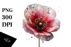 Poppy with Metalic Insertions, PNG Product Image 1