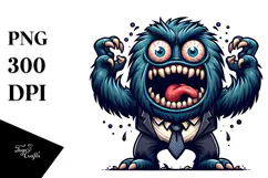 Aggressive Monster in Suit, Transparent PNG Product Image 1