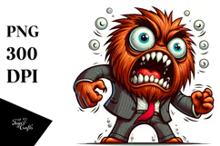 Excited Monster with Suit, Trending PNG Product Image 1