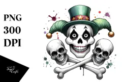 Funny Digital Painting with a Skull, Transparent PNG Product Image 1